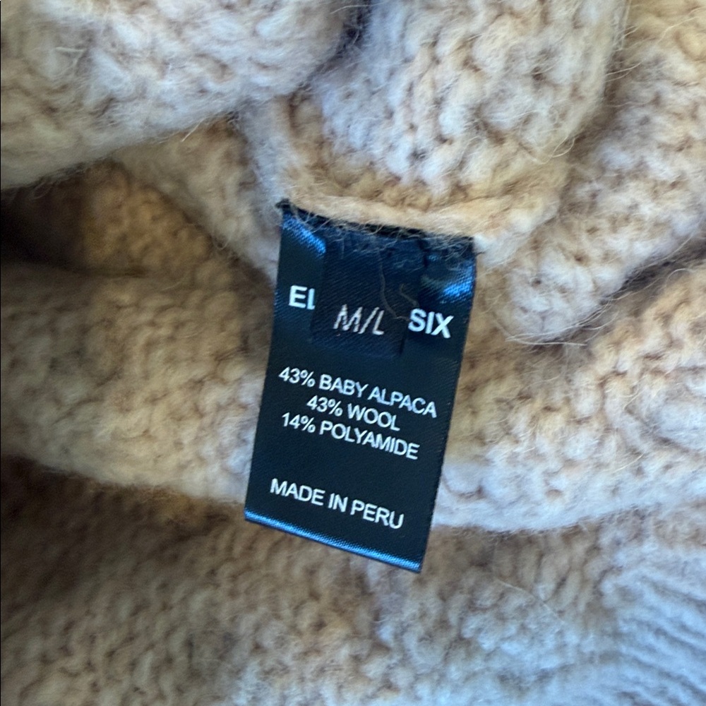 Textured Bobble Crewneck Sweater in Beige - Picture 8 of 10